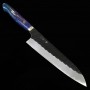 Couteau de chef japonais gyuto - NIGARA - Kurouchi Tsuchime - Manche personnalisé - SG2 - Taille : 21cm