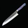 Couteau de chef japonais gyuto - NIGARA - Kurouchi Tsuchime - Manche personnalisé - SG2 - Taille : 21cm