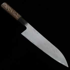 Couteau japonais gyuto - NIGARA - Inox VG10 - Tsuchime Damascus - manche wenge - Taille:21/24cm