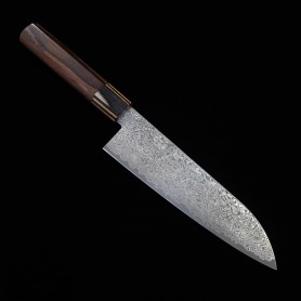 Couteau japonais santoku - MIURA- SG-2 damas noir - Taille : 18cm