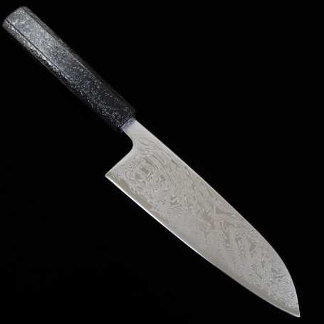 Couteau japonais santoku MIURA Stainless SLD Uzunami Custom handle Taille : 16,5cm