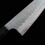 Couteau de Chef Japonais gyuto - NIGARA - Migaki Tsuchime - Aogami Super - Taille : 24cm