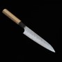 Petit Couteau Japonais - NIGARA - Migaki Tsuchime - Acier super bleu - manche en bois de teck - Taille:12/15cm