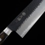 Couteau japonais Nakiri - MIURA - Aogami Super - Finition noire manche marron- Taille : 16.5cm