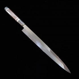 Couteau japonais yanagiba SUISIN - Yoshikazu ikeda - Mizu honyaki blanc carbone 1 manche en bois de serpent Taille:30cm