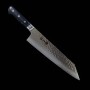 Couteau japonais Kiritsuke Santoku - MIURA KNIVES - Inox 10A - Martelé - Manche bleu - Taille:19.5cm