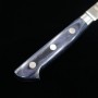 Petit Couteau Japonais Kiritsuke - MIURA KNIVES - acier inoxydable 10A - Série Damas martelé - manche bleu - Taille:14.5cm