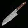 Couteau Japonais Bunka - TAKESHI SAJI - Acier inoxydable Damas R2 finition noire - Manche en bois de fer - Taille : 17cm