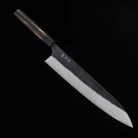 Couteau de Chef Japonais gyuto- YOSHIMI KATO - Série Aogami super Black Finish - Taille : 24cm