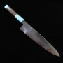 Couteau Japonais Gyuto - KAGEKIYO - Acier Bleu No.1 Damas - Manche sur mesure - Taille : 24cm