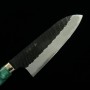 Couteau japonais santoku - NIGARA - Kurouchi Tsuchime - SG2 - Manche acrylique - Taille : 18cm