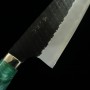 Couteau japonais santoku - NIGARA - Kurouchi Tsuchime - SG2 - Manche acrylique - Taille : 18cm