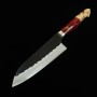 Couteau japonais santoku - NIGARA - Kurouchi Tsuchime - SG2 - Manche acrylique - Taille : 18cm