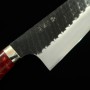 Couteau japonais santoku - NIGARA - Kurouchi Tsuchime - SG2 - Manche acrylique - Taille : 18cm