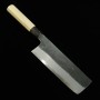 Couteau japonais Nakiri - SAKAI KIKUMORI - Kikuzuki Kuro Serie - Black finish Shirogami 2 - Taille : 18cm