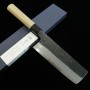 Couteau japonais Nakiri - SAKAI KIKUMORI - Kikuzuki Kuro Serie - Black finish Shirogami 2 - Taille : 18cm