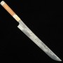 Couteau Japonais Sakimaru Yanagiba - NIGARA - Kagetora - damas - Aogami 2 et Shirogami 2 Coreless - Manche sur mesure - t:30cm