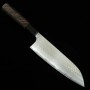 Couteau japonais santoku - ANRYU - Aogami２- Migaki Tsuchime Series - Manche en wengé - Taille : 17cm