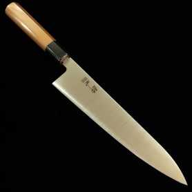 Couteau de Chef Japonais - SUISIN - Acier Inoxydable Série Honyaki - Finition Miroir - Taille : 21/24cm