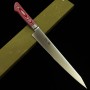 Couteau japonais Slicer Sujihiki - SUISIN - Suède Inox - Premium Red White Micarta - Tailles : 24 / 27cm