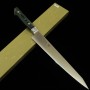 Couteau japonais Slicer Sujihiki - SUISIN - Suède Inox - Premium Green Micarta - Tailles : 24 / 27cm