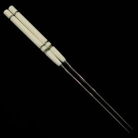 Mori Chopsticks - Moribashi - Polygon Imitation Ivory Handle -Stainless Steel - 16.5cm