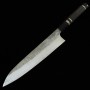 Couteau de Chef Japonais Gyuto- NIGARA -Ginsan Inox Silver3 - Damas - manche en ébène personnalisé - Taille:24cm