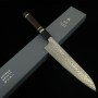 Couteau de Chef Japonais Gyuto- NIGARA - Super Gold 2(SG2) - Damas - manche en ébène personnalisé - Taille:24cm