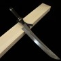 Couteau Japonais Honyaki Sakimaru Yanagiba - NIGARA - Acier blanc n° 1 - manche en ébène - Taille 30cm