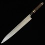 Couteau japonais Honyaki Yanagiba - NIGARA - Acier blanc no.1 - manche en ébène - Taille:30cm