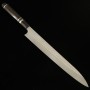 Couteau japonais Honyaki Yanagiba - NIGARA - Acier blanc no.1 - manche en ébène - Taille:30cm
