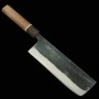 Couteau japonais Nakiri - Narukami - MIURA - Damscus White steel no.2 - Finition noire - Taille : 16.5cm