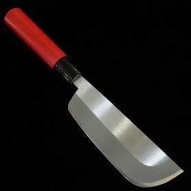 Couteau à récolter les légumes - lame fendue en acier inoxydable - RAKUTARO - TY-420 - Manche droit rouge