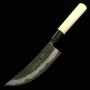 Couteau japonais barbecue - MIYAZAKI KAJIYA - Tsubaki - Aogami No2. -Plaqué fer doux -Back Finish- Magnolia - T:18cm