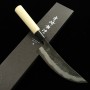 Couteau japonais barbecue - MIYAZAKI KAJIYA - Tsubaki - Aogami No2. -Plaqué fer doux -Back Finish- Magnolia - T:18cm