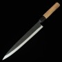 三浦刃物 MIURA KNIVES 青二鋼 黒打 筋引 ウォルナット柄 24cm