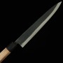 三浦刃物 MIURA KNIVES 青二鋼 黒打 筋引 ウォルナット柄 24cm