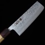 Couteau du Nakiri Japonais - MIURA - Acier inoxydable SLD - Nashiji - Taille : 16.5cm