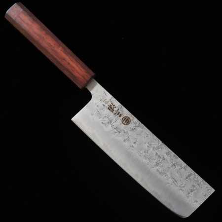 Couteau du Nakiri Japonais - MIURA - Acier inoxydable SLD - Nashiji - Taille : 16.5cm