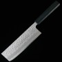 Couteau du Nakiri Japonais - MIURA - Acier blanc au carbone No.1 - Finition martelée - Taille : 16.5cm