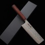 Couteau du Nakiri Japonais - MIURA - Acier inoxydable SLD - Nashiji - Taille : 16.5cm