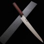 Couteau du Slicer Japonais Sujihiki - MIURA - Acier inoxydable Ginsan - Mance de Chêne - Taille : 24cm