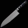 Couteau du Santoku Japonais - MIURA - Acier bleu au carbone - Finition martelée - Fossettes - Taille : 17.5cm