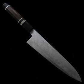 Japanese chef knife MIURA Obidama VG10 damascus ebonywood Triple Nickel Silver Ring handle Size:21/24cm