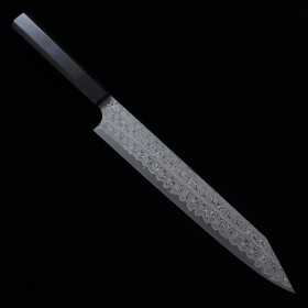 Couteau du Slicer Japonais Kiritsuke Sujihiki - NIGARA - Anmon - Acier inoxydable SG2 - Damas - Taille : 25.5cm