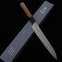 Couteau du Slicer Japonais Sujihiki - NIGARA - Migaki Tsuchime - Acier inoxydable SG2 - Taille : 24cm