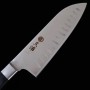 Couteau du Santoku Japonais - MIURA - Acier inoxydable Molybdène - Finition fossettes - Taille : 16cm