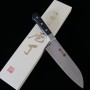 Couteau du Santoku Japonais - MIURA - Acier inoxydable Molybdène - Finition fossettes - Taille : 16cm