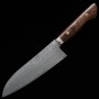 Couteau du Santoku Japonais - TANAKA SHIGEKI - Acier inoxydable R2 - Damas - Taille : 17cm