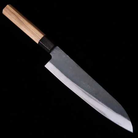 Couteau du Chef Japonais Gyuto - MIURA - Acier bleu au carbone - Kurouchi - Manche de Teck - Taille : 21cm